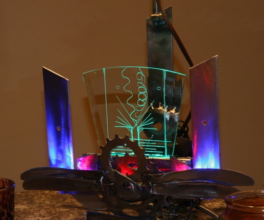 Lighted Steel Sculpture Lamp Base