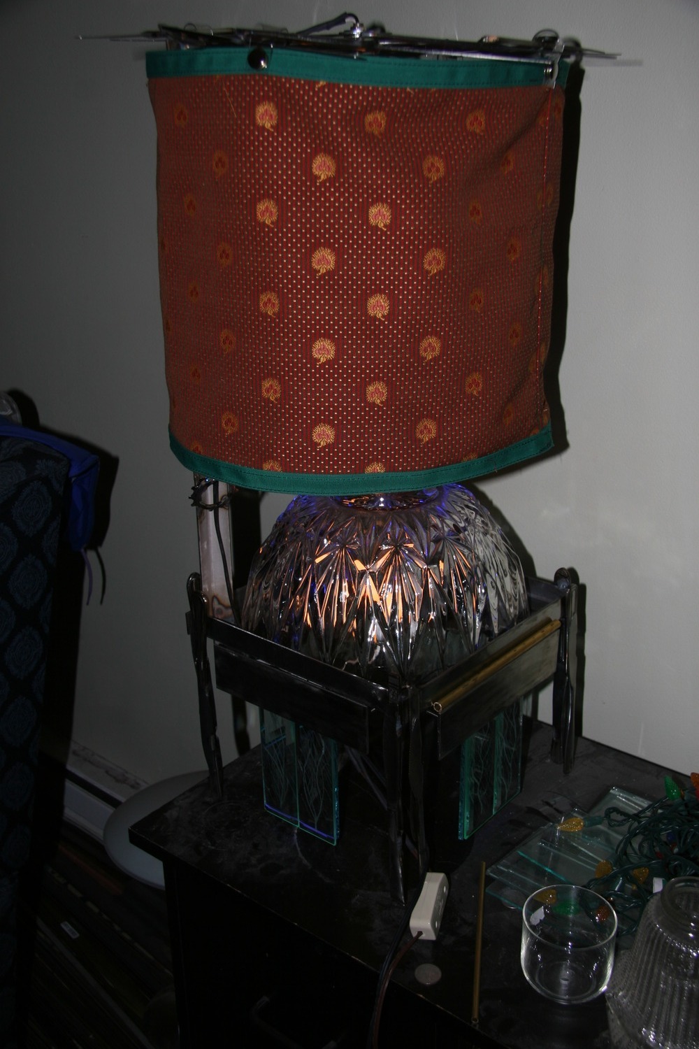 Steel And Glass Art Table Lamp