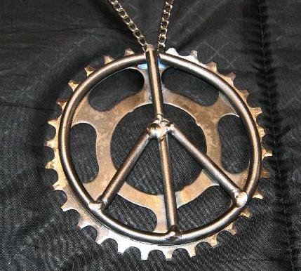 Steel Peace Symbol Necklace