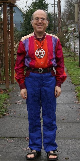 Handmade Silk Shirt And Peace Symbol Necklace