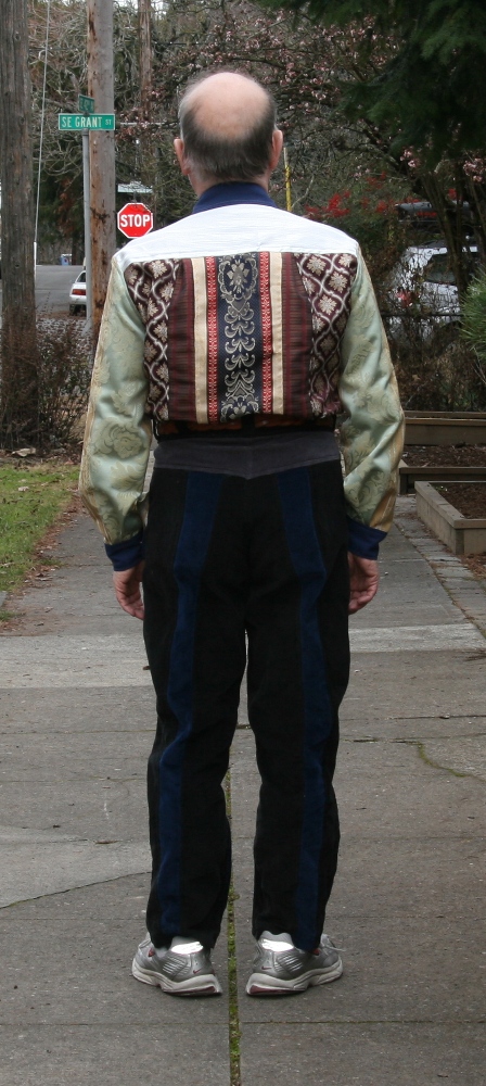 Mosaic Pattern Shirt And Pants Back View