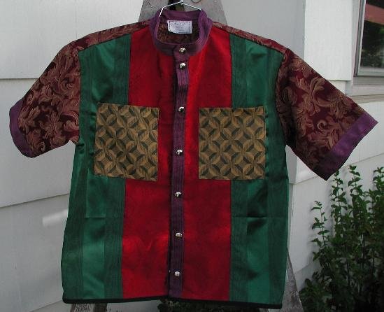 Red Green Silk Shirt