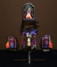 Arthur Rosenau And Bridesmaid Light Art Sculpture With Engraved Glass And Steel