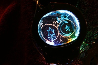 Engraved Glass Peace Middle East Led Art