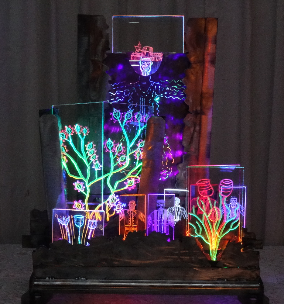 Harry Hay Memorial Glass And Steel Table Top Sculpture