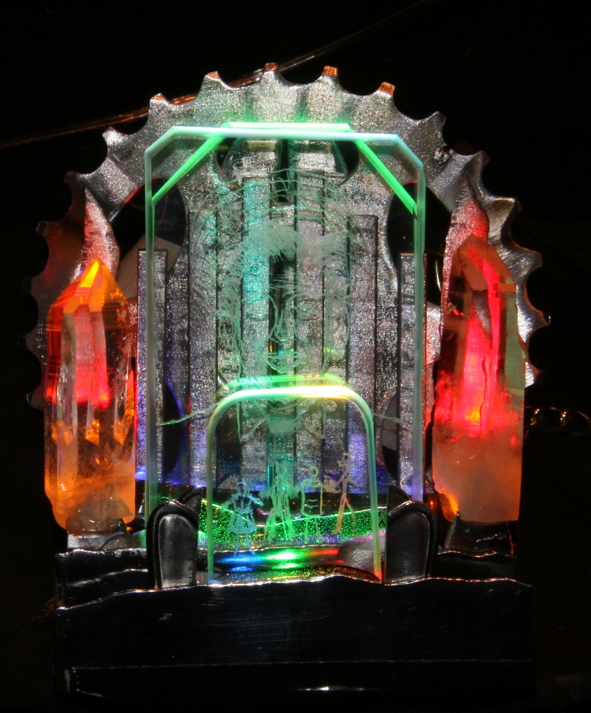 Harvy Milk As Wizard Of Oz Light Art Necklace With Flash Head On