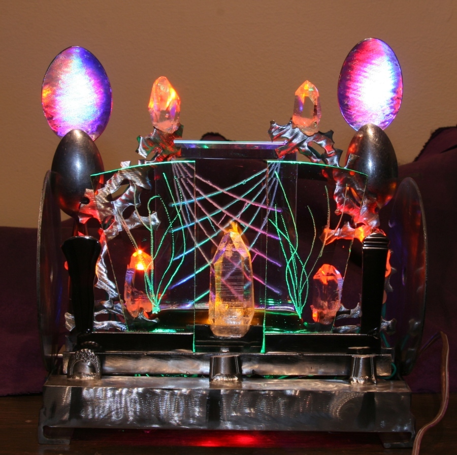 Light Art Steel And Glass Sculpture