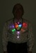 Model Wearing Led Art Necklace And Silk Shirt