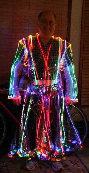 Lighted Raincoat With Metal Art Belt