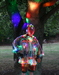 Lighted Raincoat With Metal Art Belt