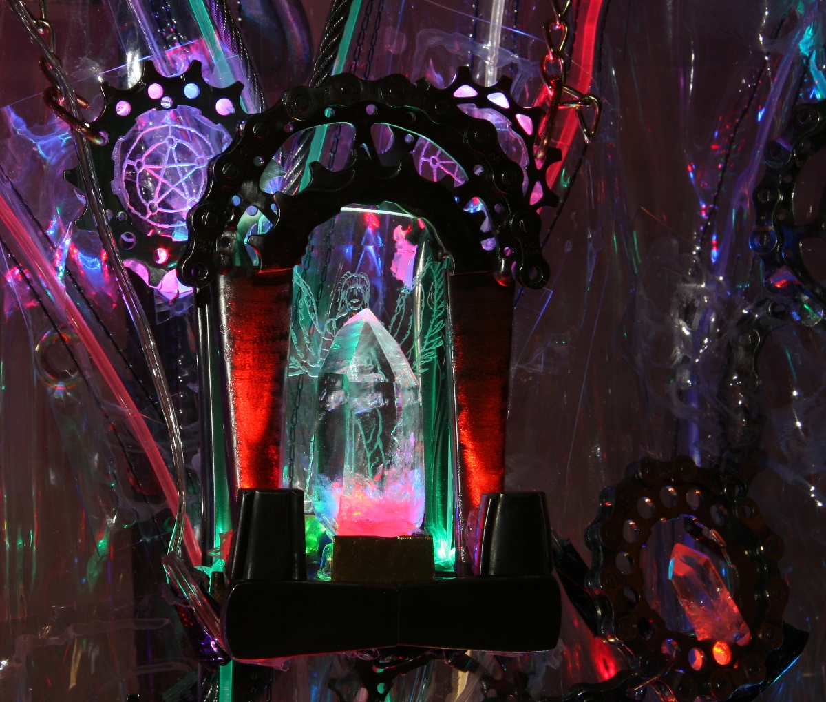 Pagan Star Angel And Crystal Light Art Necklace