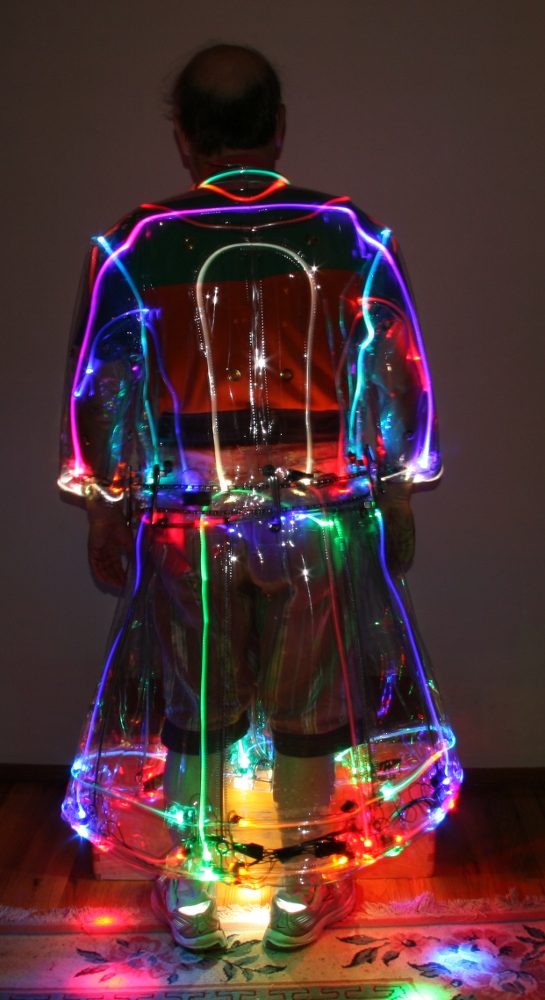 Rear View Light Art Coat With Spotlights