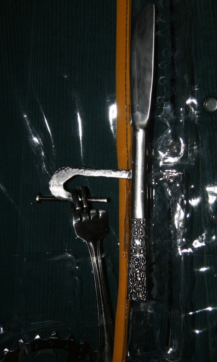 Handcrafted Stainless Steel Sculpture Hook And Eye Closure For Clear Plastic Rain Cape