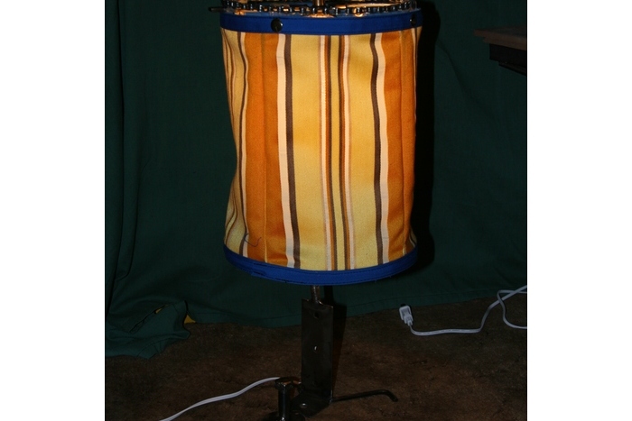 Table Lamp From Scrap Steel And Fabric
